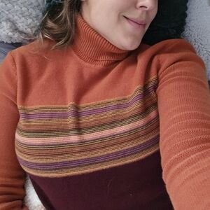 Jones Wear Sport Women's Vibrant Orange Cowl Neck Sweater